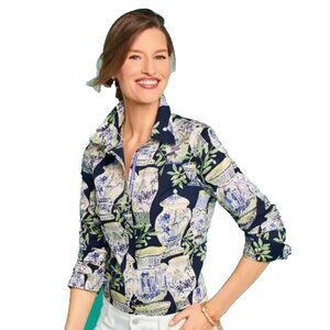Talbots Classic Cotton Shirt Watercolor Bases XL